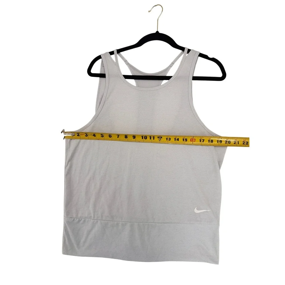 Nike Yoga Training Tank Top Grey Racerback Mesh Back Activewear Womens XL